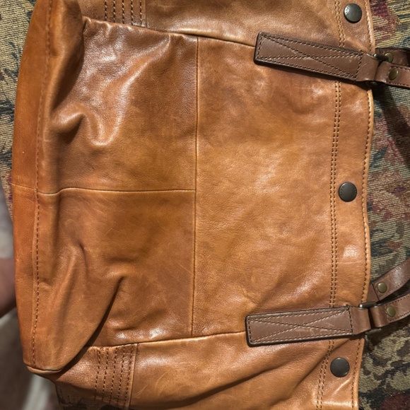 FRYE SAMANTHA QUILTED LEATHER TOTE - BROWN IN COGNAC - Picture 5 of 6